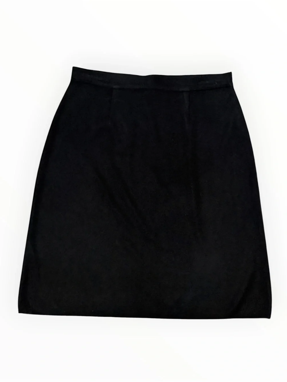 MISOOK Classic Black Knit Pencil Skirt Timeless Work Business L Pull On Designer